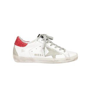 Golden Goose SuperStar Red Glitter heel